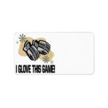 I Glove This Game Personalized Address Label