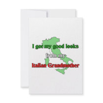 I got my good looks  from  my Italian grandmother Custom Invitation