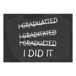 I Graduated Funny Misspelling Humor Chalkboard invitations