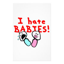 I hate babies! stationery design