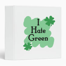 I hate green vinyl binder