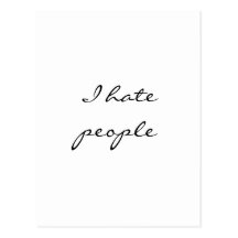 I hate people postcard