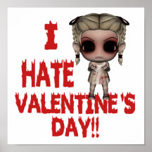 i hate valentines day emo punk girl print