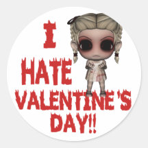 i hate valentines day emo punk girl stickers