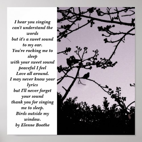 I hear you Singing_Poster_by Elenne zazzle_print
