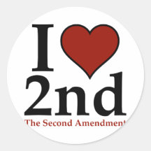 I Heart 2nd (Second Amendment) Sticker