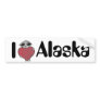 I Heart Alaska Alien Bumper Sticker