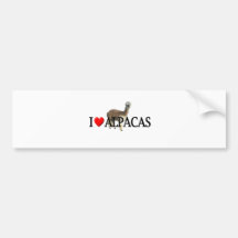 I "heart" alpacas bumper sticker