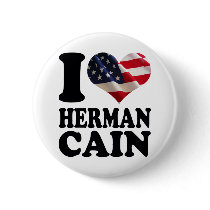 I heart American Flag Herman Cain Buttons