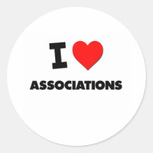 I Heart Associations Round Sticker