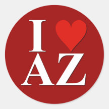 I Heart AZ, round Round Stickers