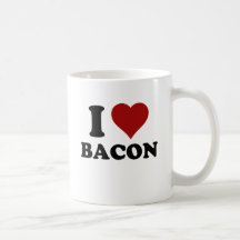I HEART BACON COFFEE MUGS