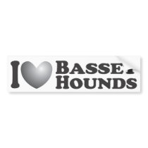 I Heart Basset Hounds - Bumper Sticker