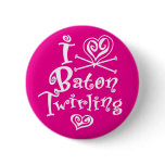 I Heart Baton Twirling Pinback Button