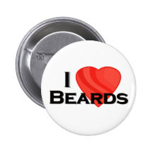 I Heart Beards Pin Back Button