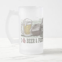 I Heart Beer and Football Coffee Mug