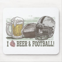 I Heart Beer and Football Mousepads