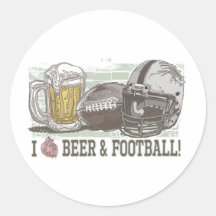 I Heart Beer and Football Sticker