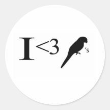 i heart birds round stickers