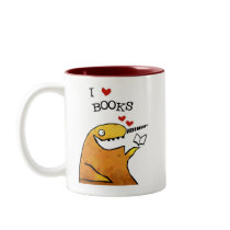 I heart Books - narwhal coffee mug