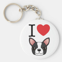 I Heart Boston Terriers Keychains