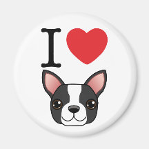 I Heart Boston Terriers Magnets