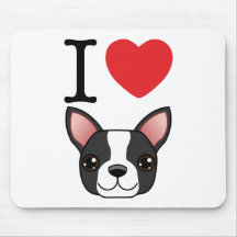 I Heart Boston Terriers Mouse Pad