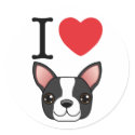 I Heart Boston Terriers stickers