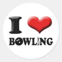 I Heart Bowling Sticker