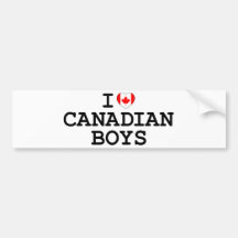 I Heart Canadian Boys Bumper Sticker