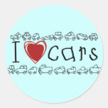 I Heart Cars Tshirts and Gifts Round Sticker