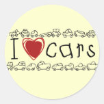 I Heart Cars Tshirts and Gifts Sticker