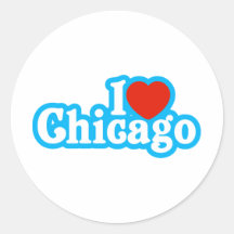 I Heart Chicago Round Stickers