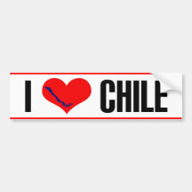 I heart Chile sticker. Bumper Sticker
