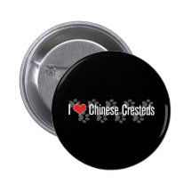 I (heart) Chinese Cresteds Pinback Button
