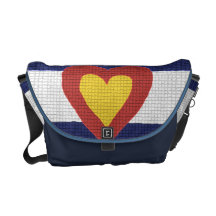 I Heart Colorado Flag, Messenger Bag