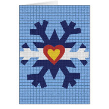 I Heart Colorado Flag Snowflake Cards