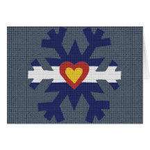 I Heart Colorado Flag Snowflake Greeting Cards