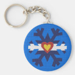 I Heart Colorado Flag Snowflake Keychain