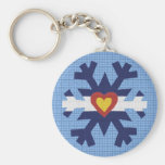 I Heart Colorado Flag Snowflake Keychains