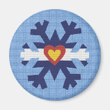 I Heart Colorado Flag Snowflake Magnets