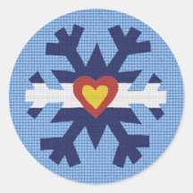 I Heart Colorado Flag Snowflake Sticker