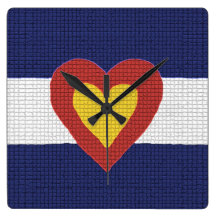 I Heart Colorado Flag Wall Clock