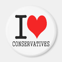 I heart conservatives refrigerator magnet