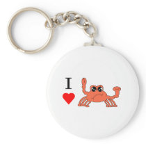 I heart Crab Key Chains