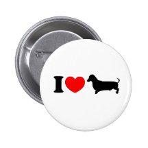 I Heart Dachshund - Landscape Pinback Buttons