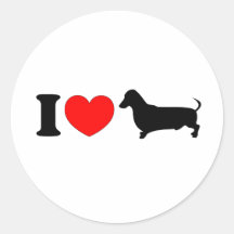 I Heart Dachshund - Landscape Sticker