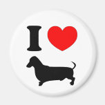 I Heart Dachshund Refrigerator Magnets