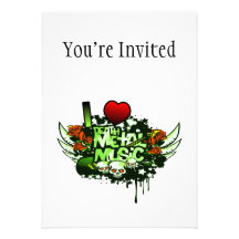 I Heart Death Metal Personalized Invitation
