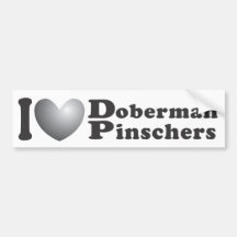 I Heart Doberman Pinschers - Bumper Sticker